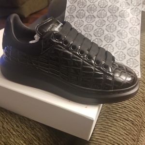 Black Crocodile Alexander Mcqueen fashion sneakers. Size US 7/Euro 40 mens.